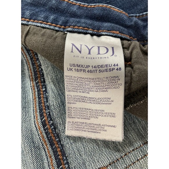 NYDJ Women’s Jeans Size 14 Blue Denim Straight Leg Lift Tuck Slimming Casual - Picture 7 of 11